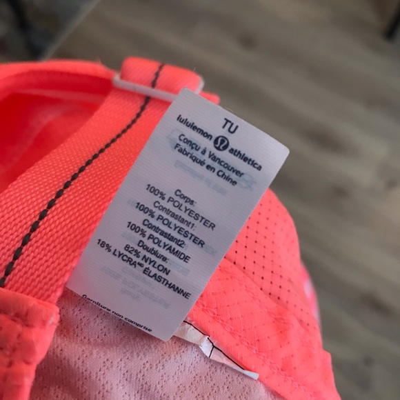 Lululemon running hat. Bright peachy pink, great condition. - Picture 4 of 6